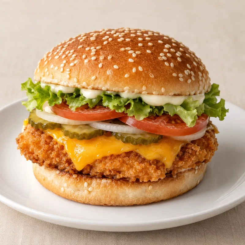 Crispy Chicken Cheese Burger