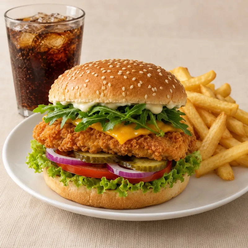 Crispy Chicken Rucola Burger Menü