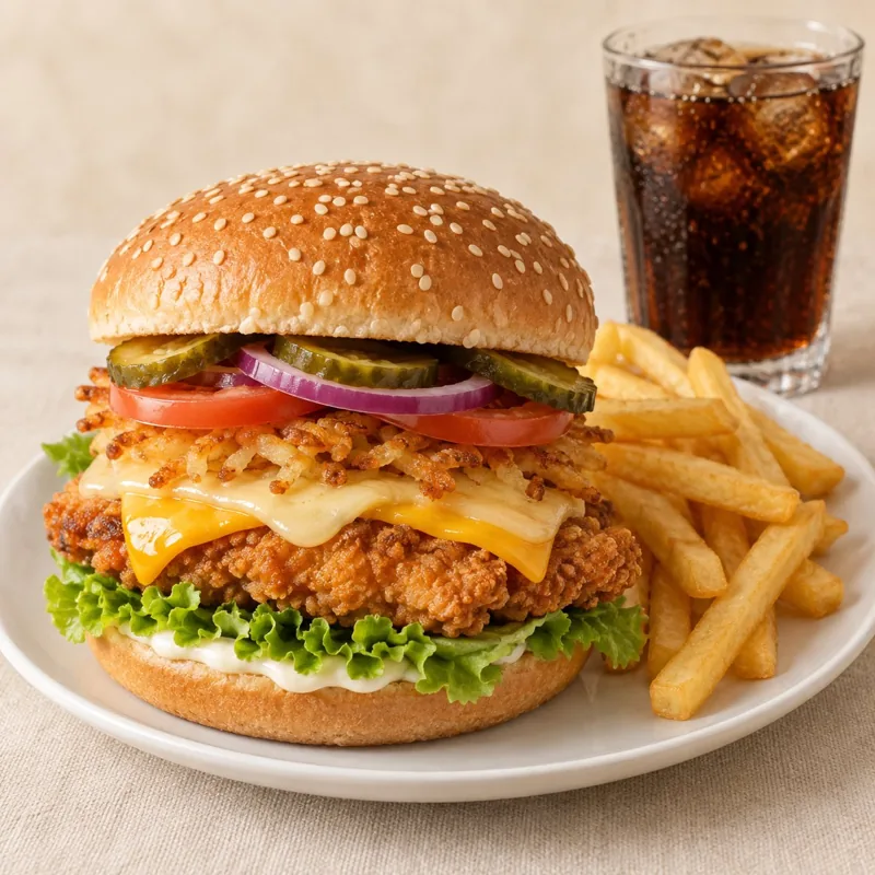 Crispy Chicken Swiss Army Patriot Burger Menü