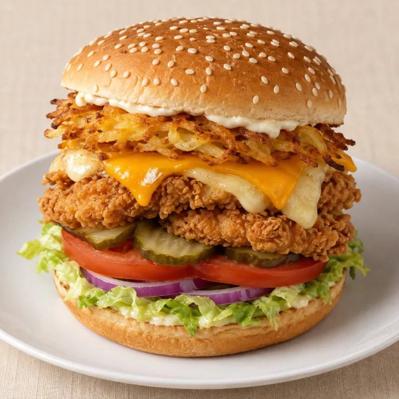Crispy Chicken Swiss Army Patriot Burger